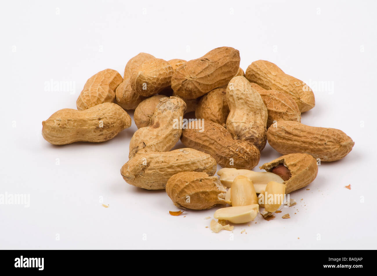Eine Nahaufnahme von Erdnüsse in der Schale Stockfoto