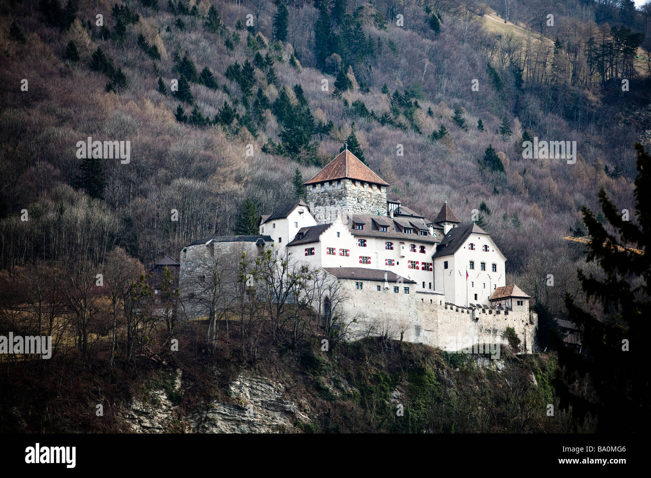Das Fürstliche Schloss Vaduz, Liechtenstein Stockfoto
