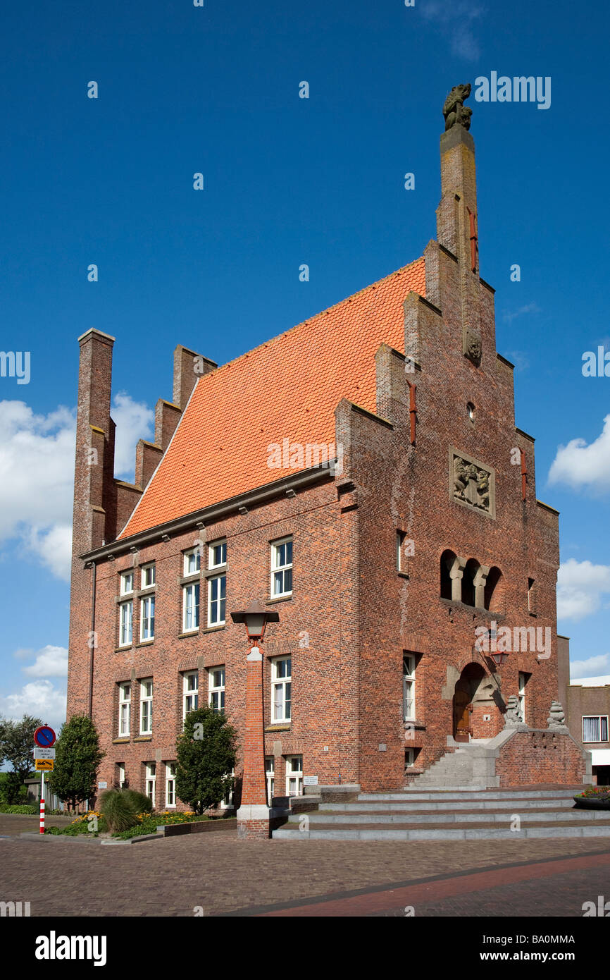 Rathaus mit trat Giebel Medemblik Niederlande Stockfoto