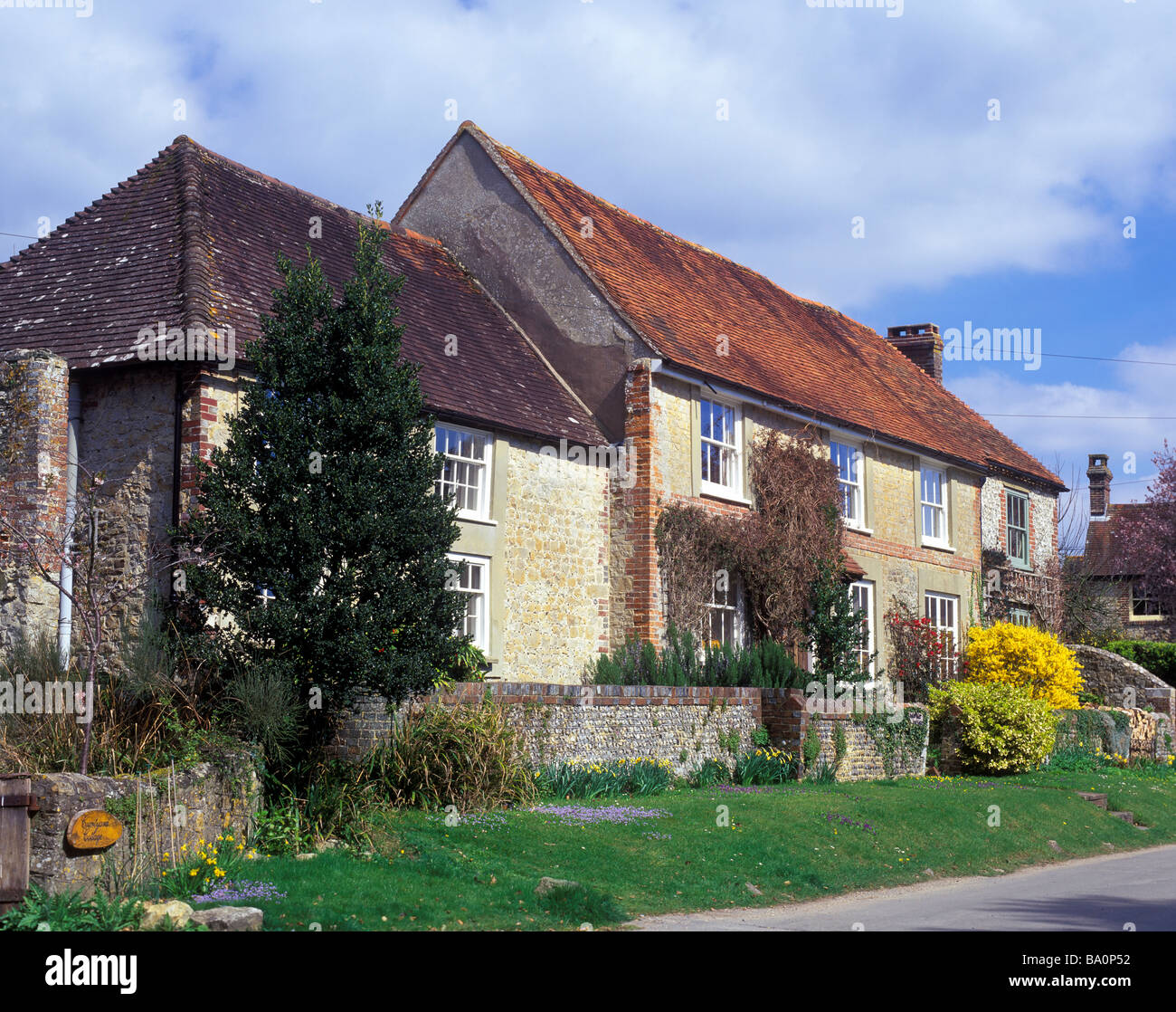 Traditionelles Steinhaus, Amberley, West Sussex Stockfoto