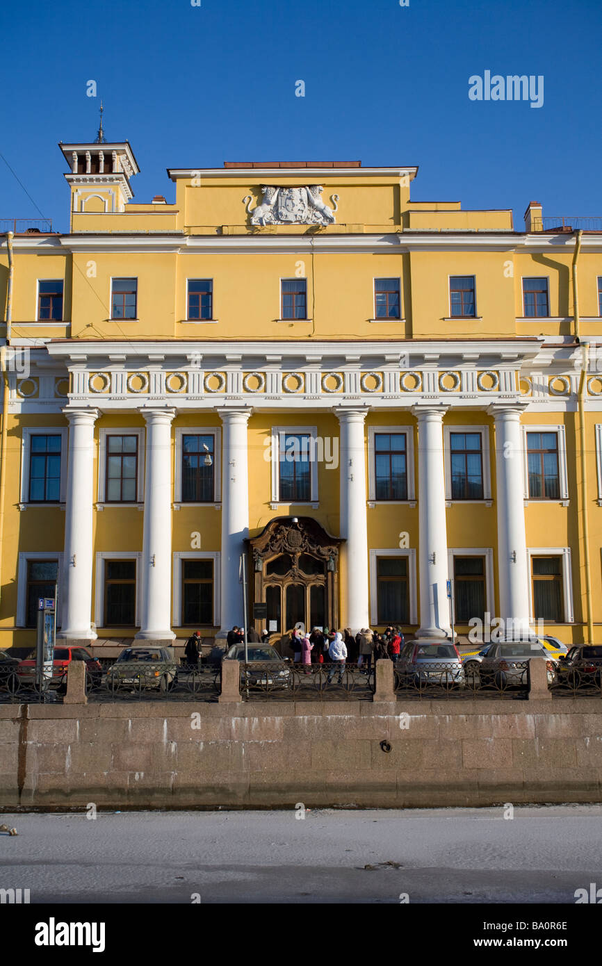 Jussupow-Palast am Fluss Moika, St. Petersburg, Russland. Stockfoto