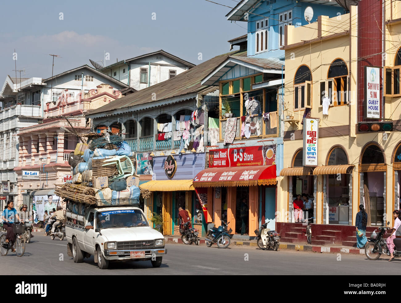Pyin U Lwin High Street, Mandalay-Division, Myanmar (Burma) Stockfoto