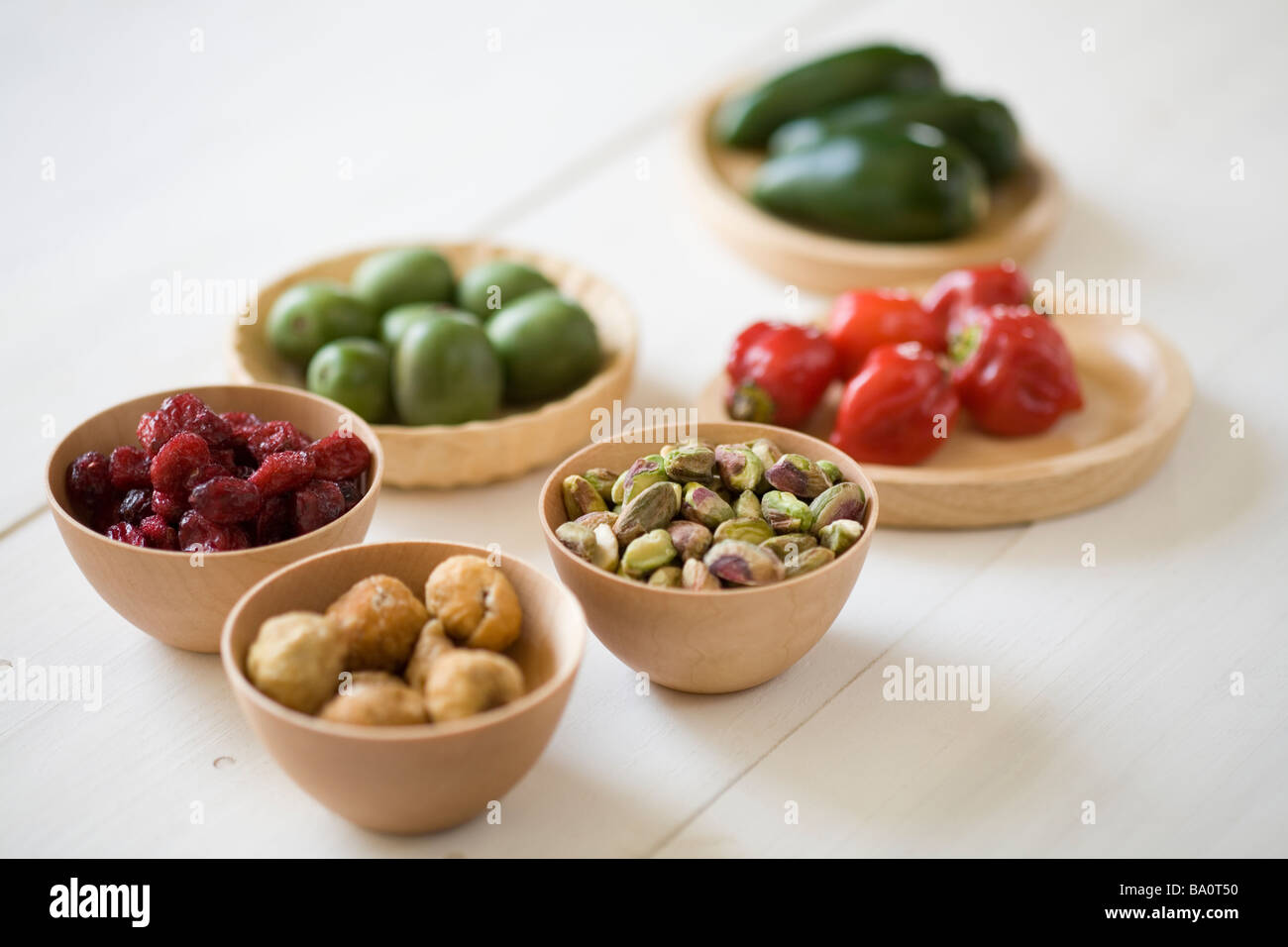 Getrockneten Früchten, Nüssen und Gemüse Stockfoto