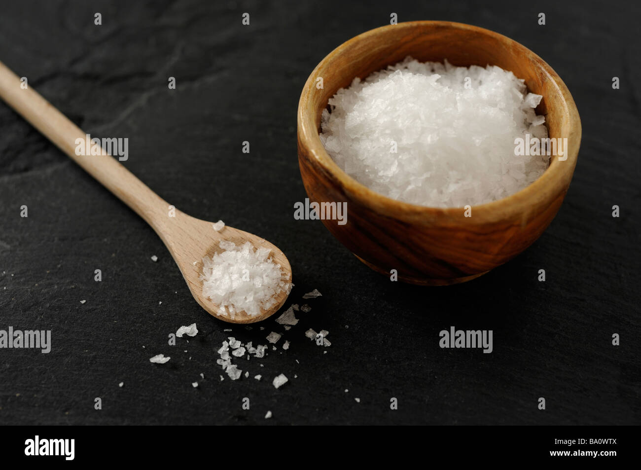 Meer Salz Flocken Stockfoto