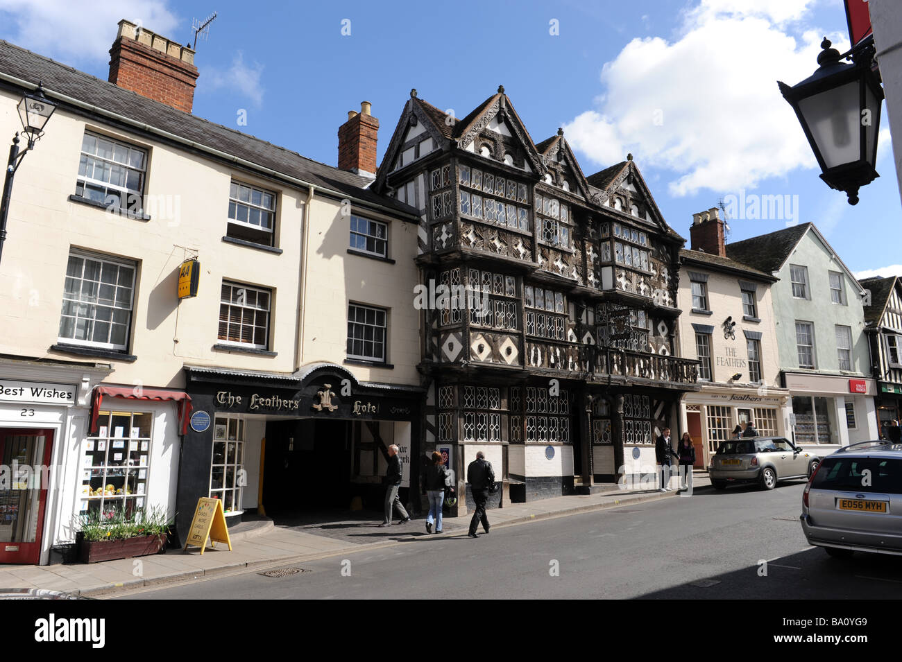 Das historische Hotel der Federn in Ludlow Shropshire England Uk Stockfoto