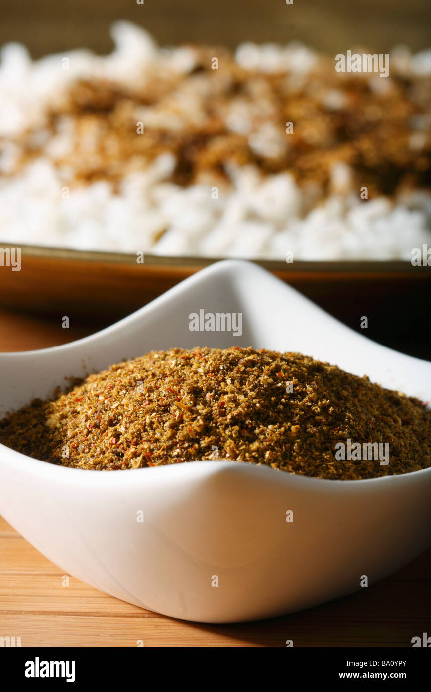 Karapodi ist eine Pulver-würziges Chutney aus Andhra basierte die mit untätig Dosa Reis gegessen werden kann Stockfoto