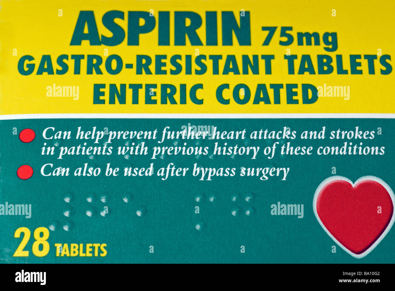 Paket von Aspirin-Tabletten Stockfoto