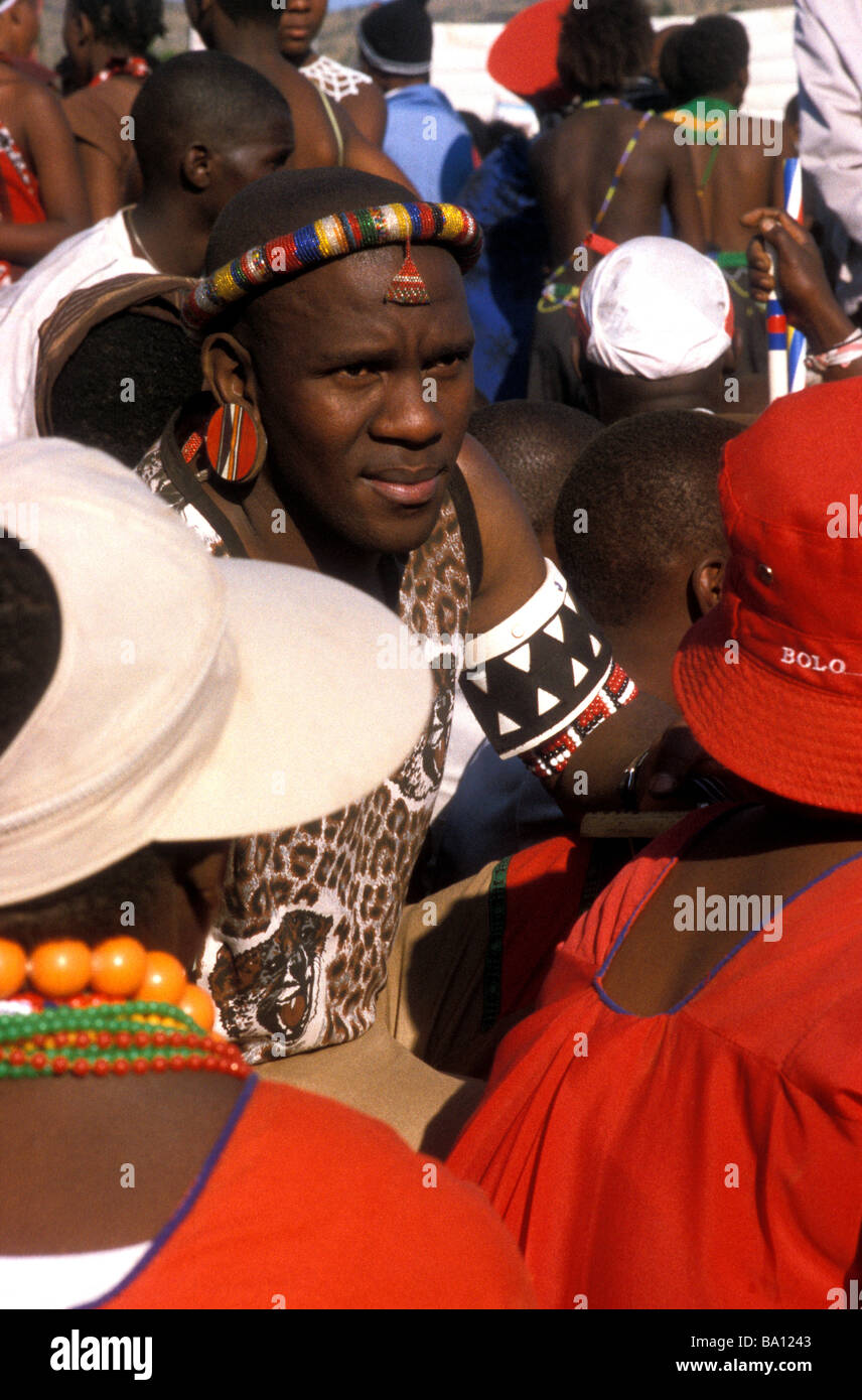 Reed Dance zeremonielle Teilnehmer Kwa Zulu natal South Africa Stockfoto