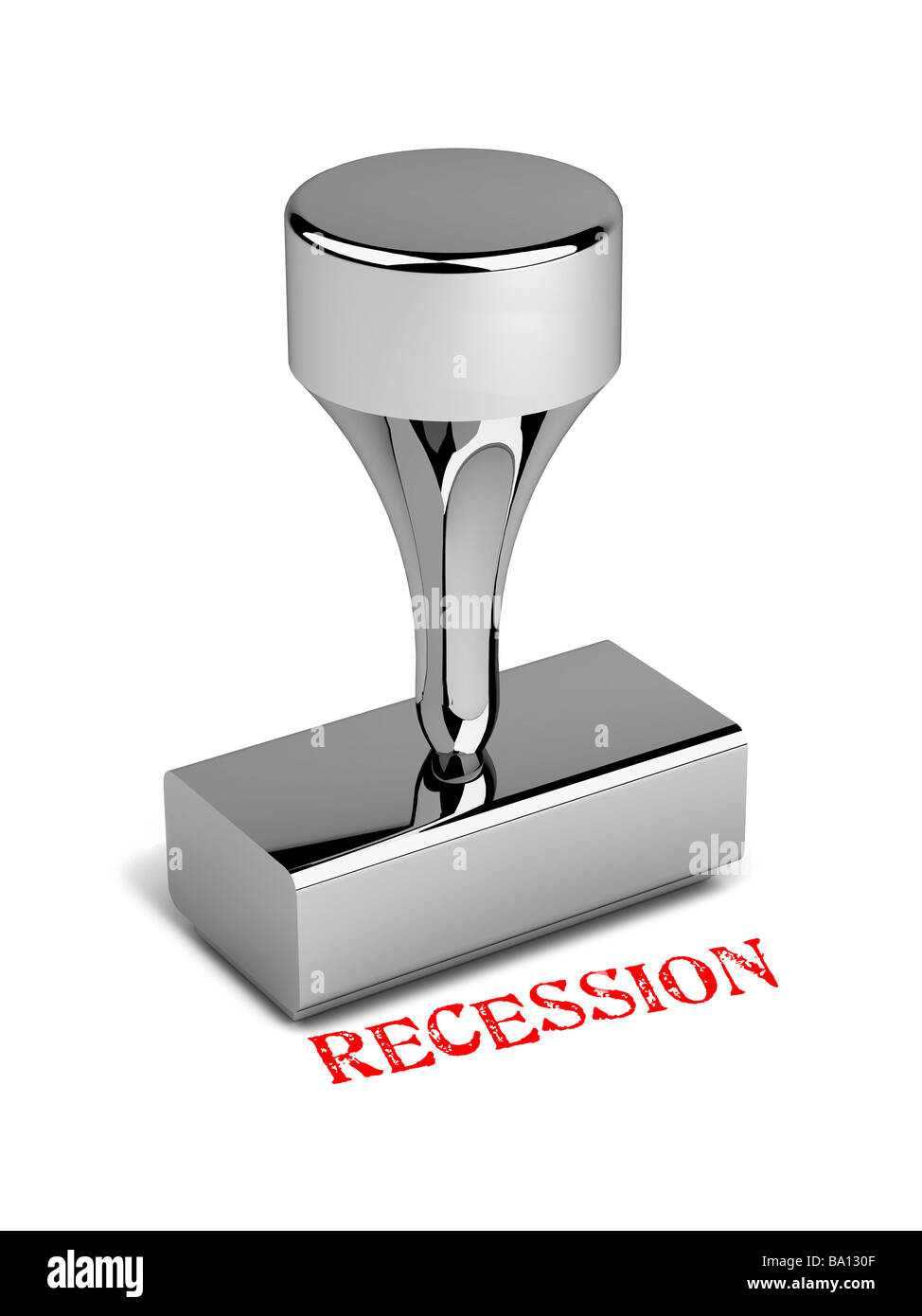 Chrom-Stempel gestempelt Rezession Stockfoto