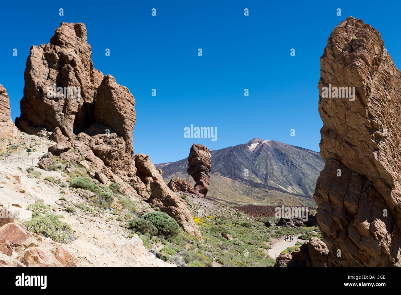 Teide und Los Roques de Garcia, Las Canadas del Teide, Teneriffa, Kanarische Inseln, Spanien Stockfoto