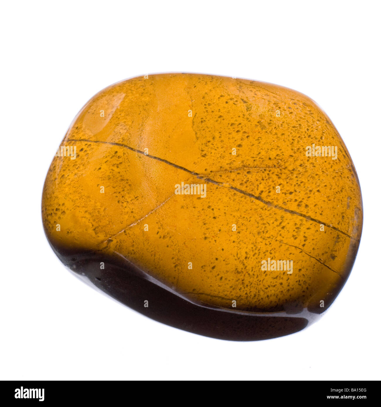 Gelber Jaspis-tumblestone Stockfoto