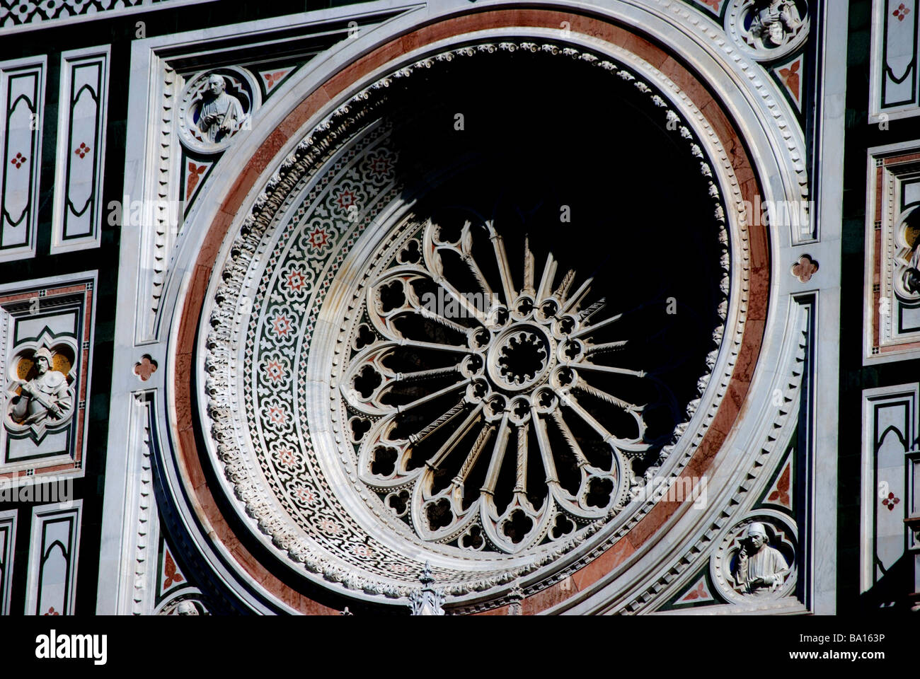 Detail, Fassade, il Duomo di Firenze, Florenz Kathedrale Stockfoto