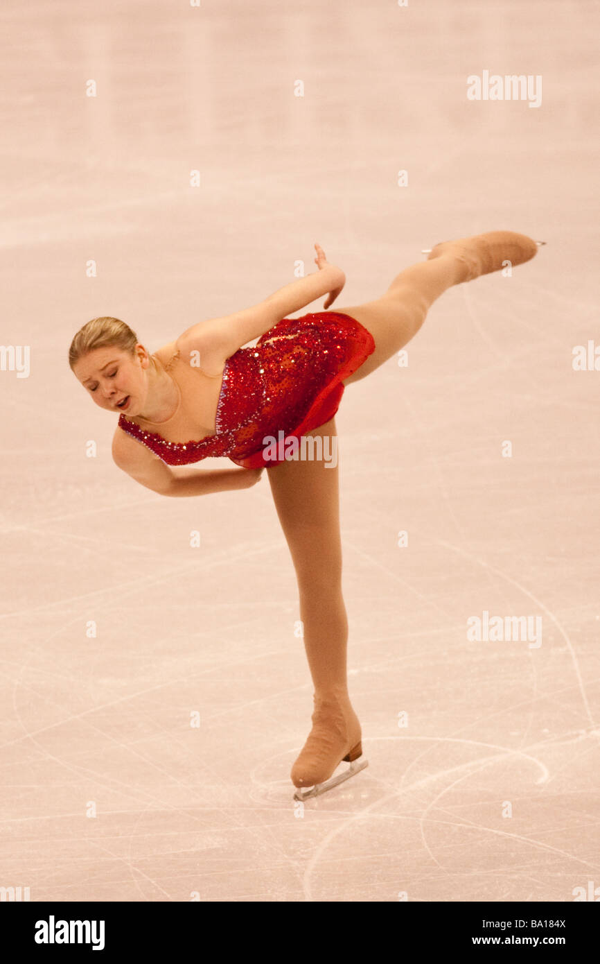 Rachael Flatt USA konkurrieren in der Damen kostenlos bei der Eiskunstlauf-Weltmeisterschaft 2009 Stockfoto