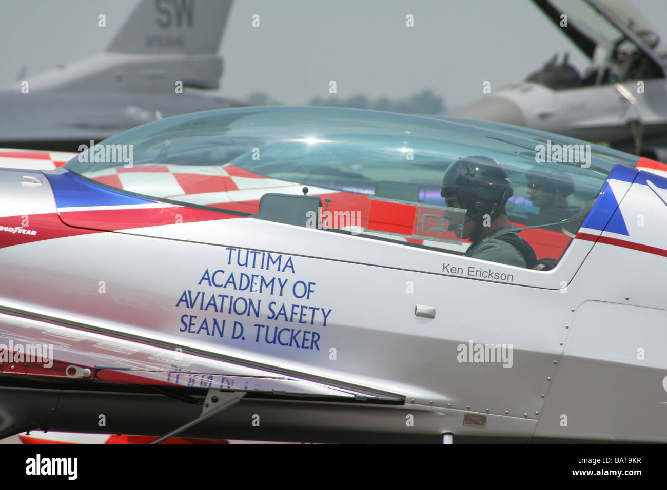 Ken Erickson mit Kunstflug Flugzeug in Dayton Air Show Vandalia Ohio Stockfoto