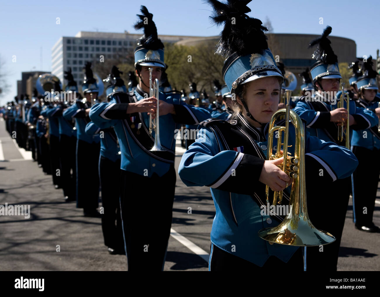 High School marching band Stockfoto