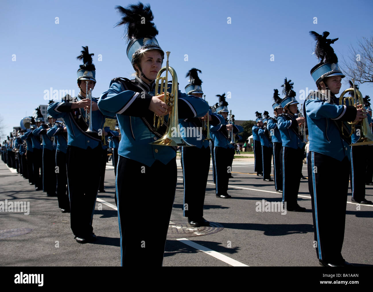 High School marching band Stockfoto