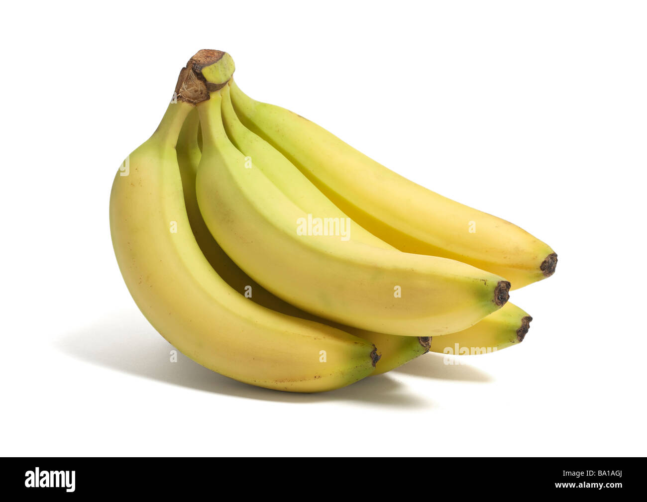 Bündel Bananen auf weißem Hintergrund Stockfoto