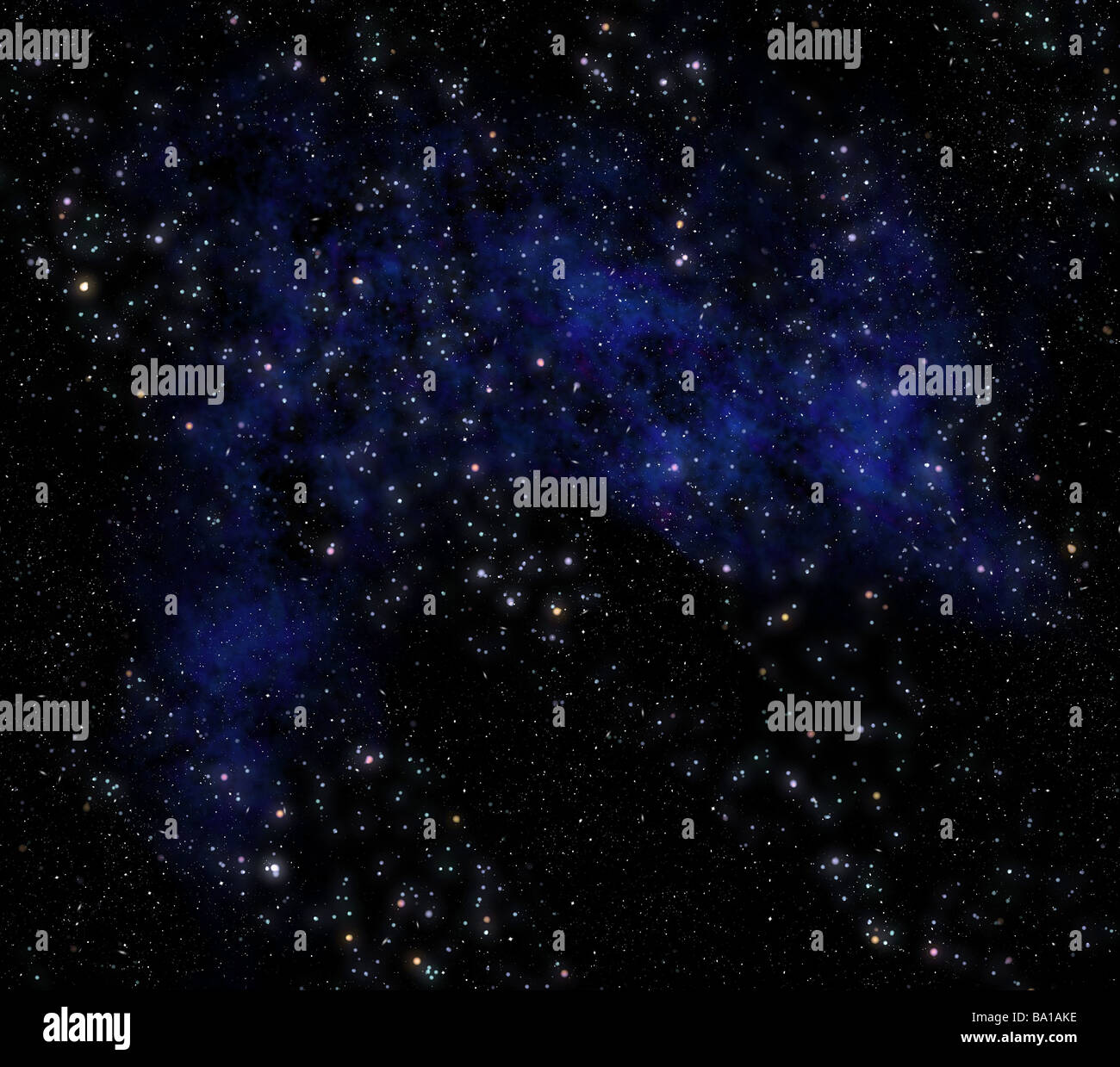 Bild der Sterne und Nebel Wolken im Deep space Stockfoto