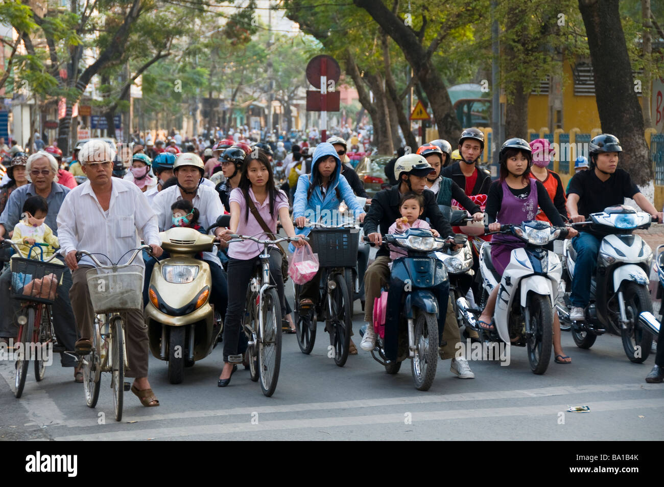 Rush Hour in Hanoi Vietnam Stockfoto