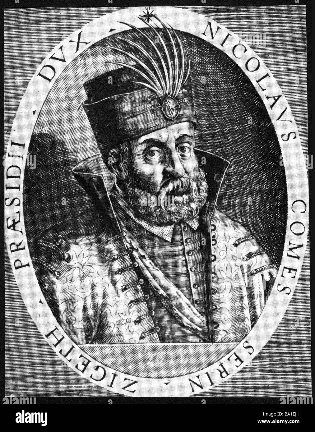 Zrinski, Nikola, 1508 - 8.9.1566, ungarische General im Dienste der Habsburgermonarchie, Ban von Kroatien 1542-1556, Radierung von Matt Stockfoto