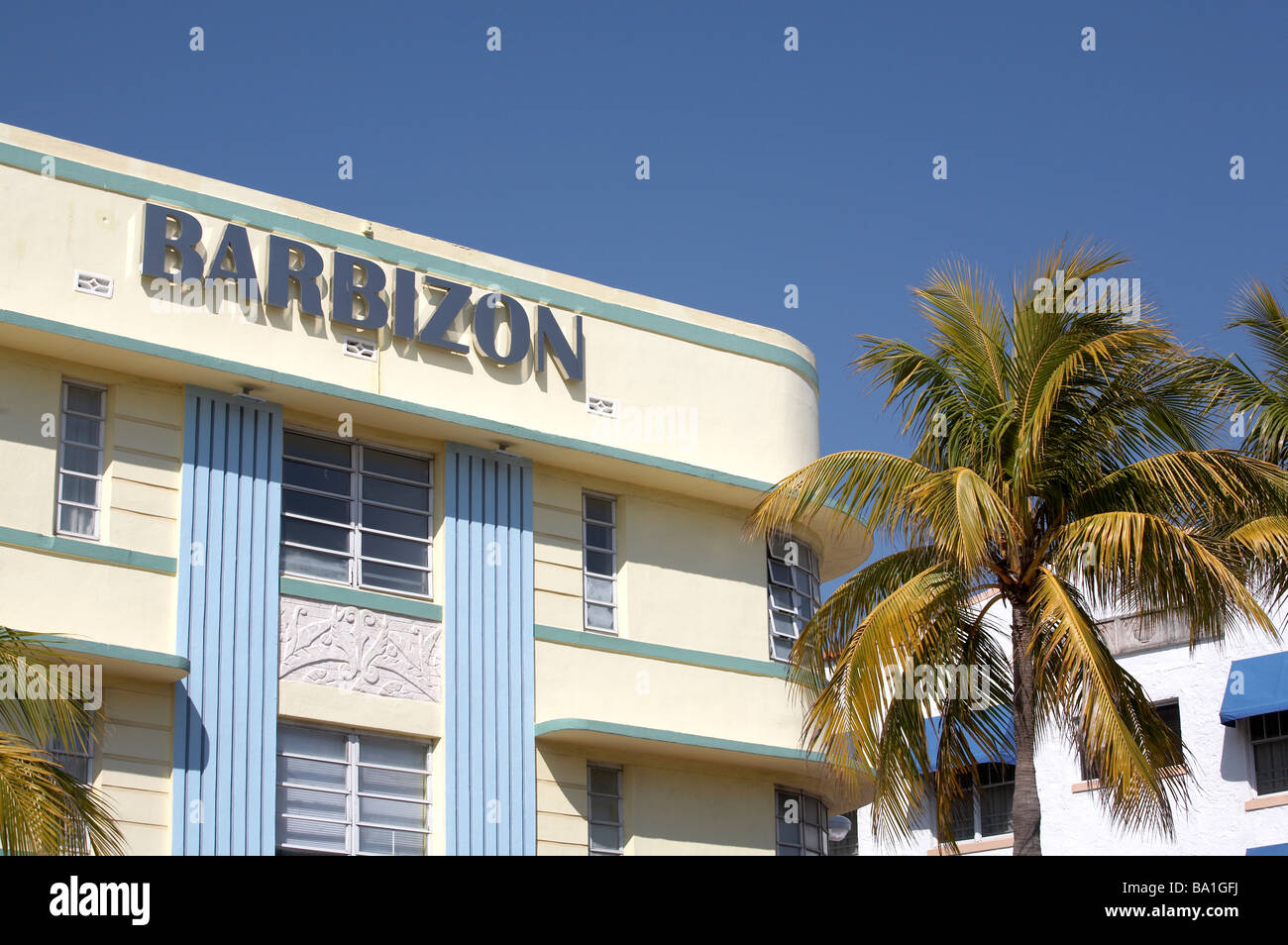 USA Florida Miami South Beach Ocean Drive Art Deco Hotel Barbizon entworfen von Henry Hohauser 1937 Stockfoto