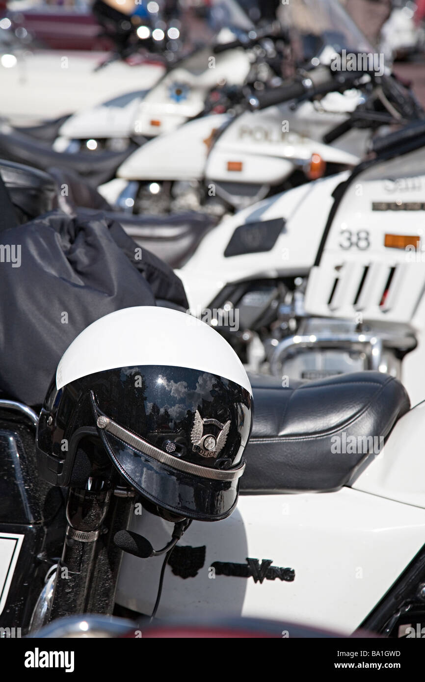 Polizeihelm auf USA Motorrad Rallye Stockfotografie - Alamy