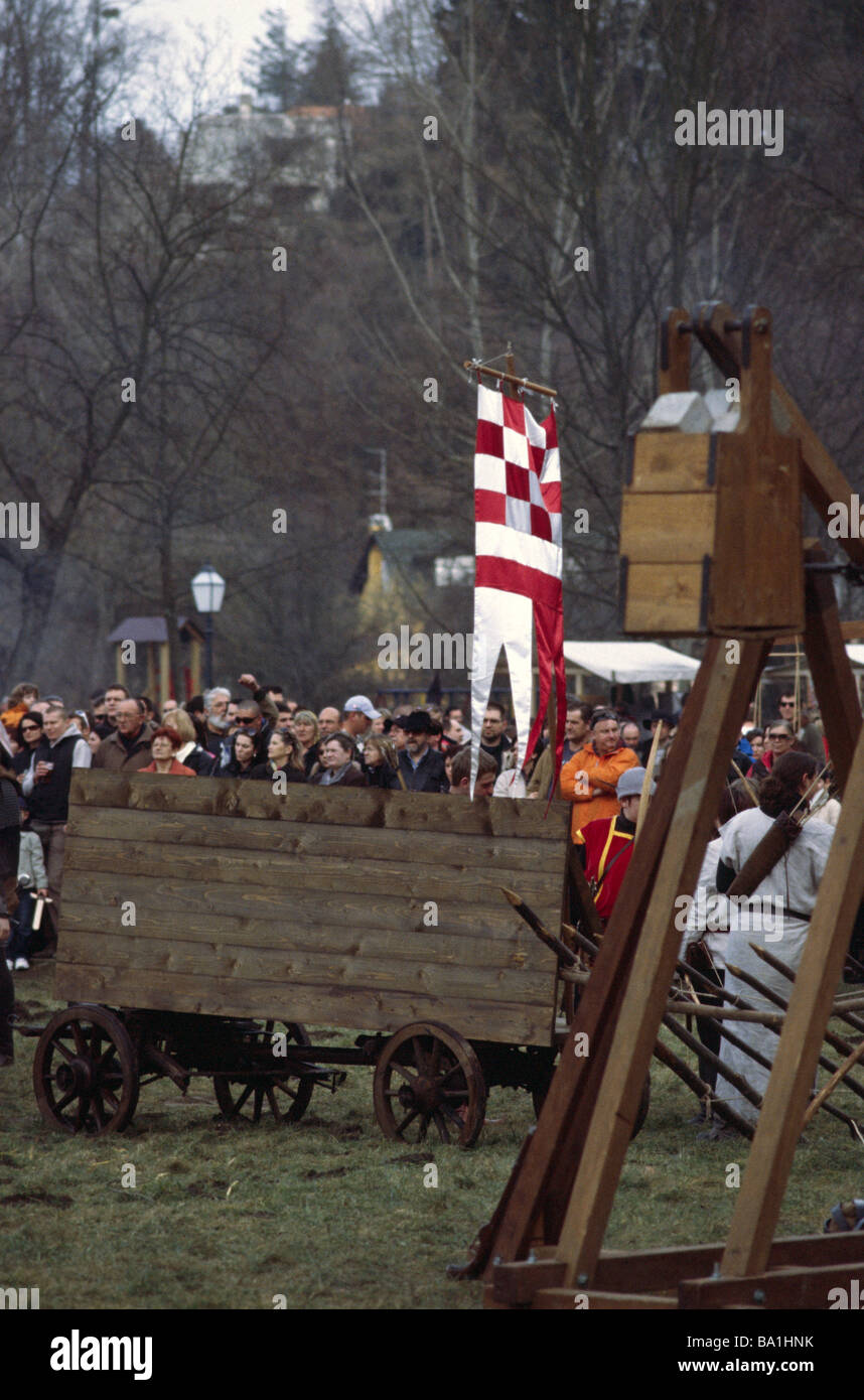 Mittelalterliche Schlacht Wiederaufbau, Samobor, Kroatien Stockfoto
