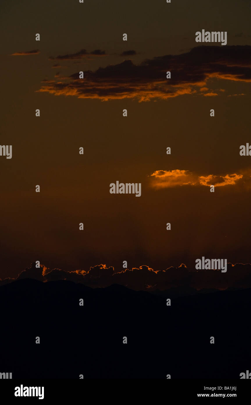 Orange Sonnenuntergang über Death Valley, Nevada, USA Stockfoto