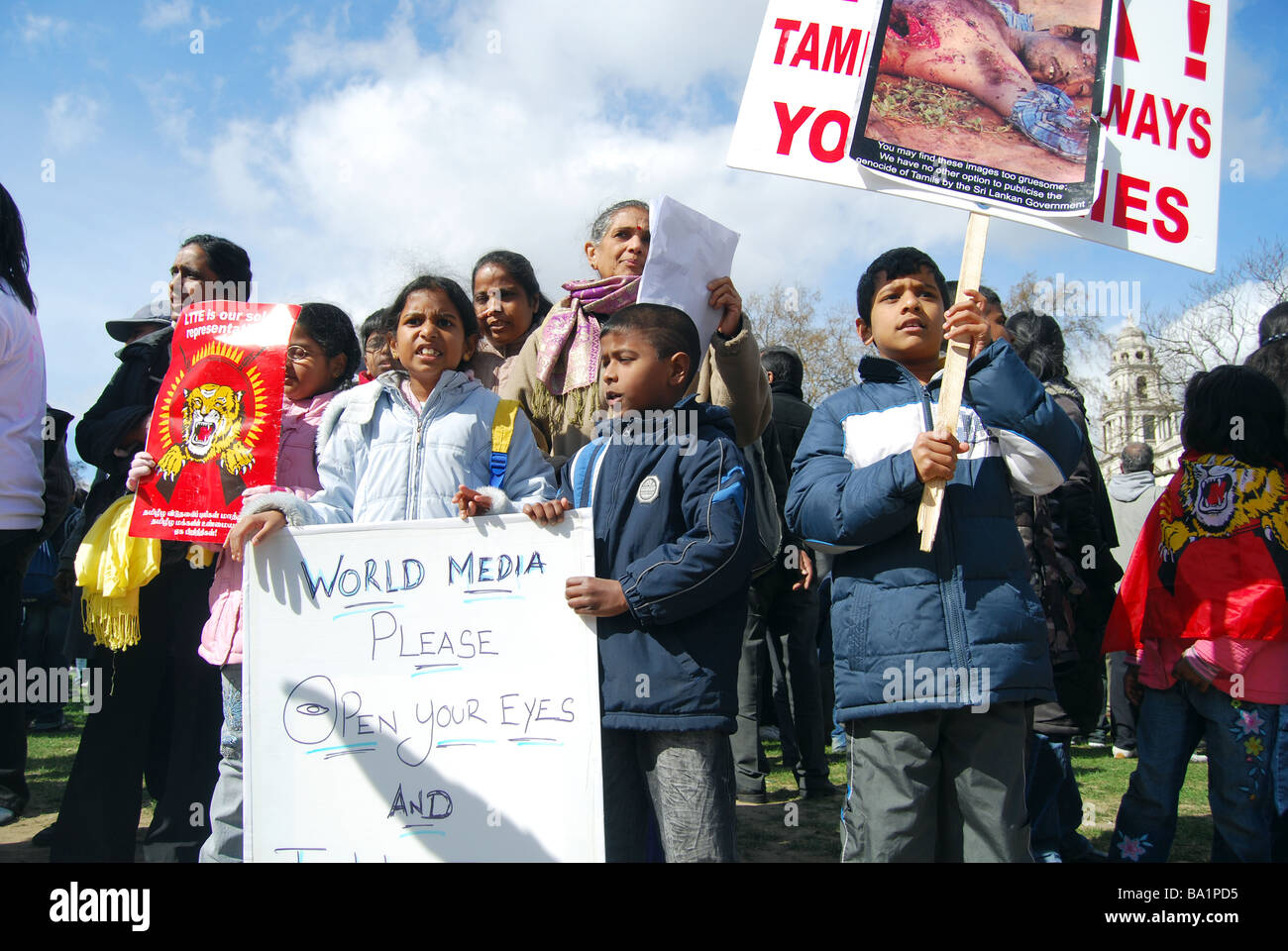 Tamil Sri Lanka Demonstration Westminster London Stockfoto