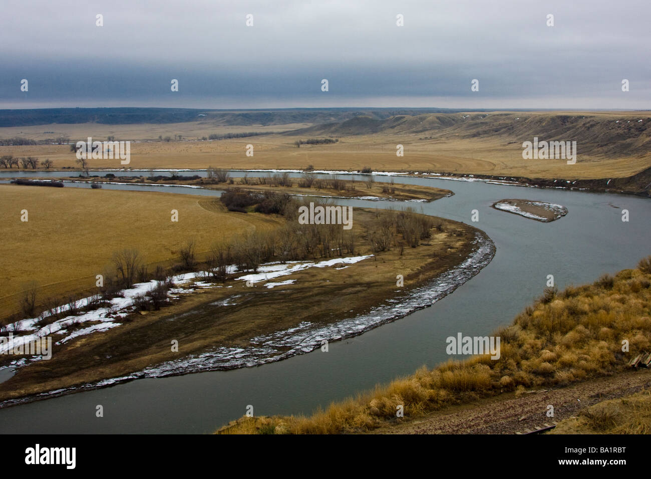 Missouri River bei Fort Benton, Montana Stockfoto