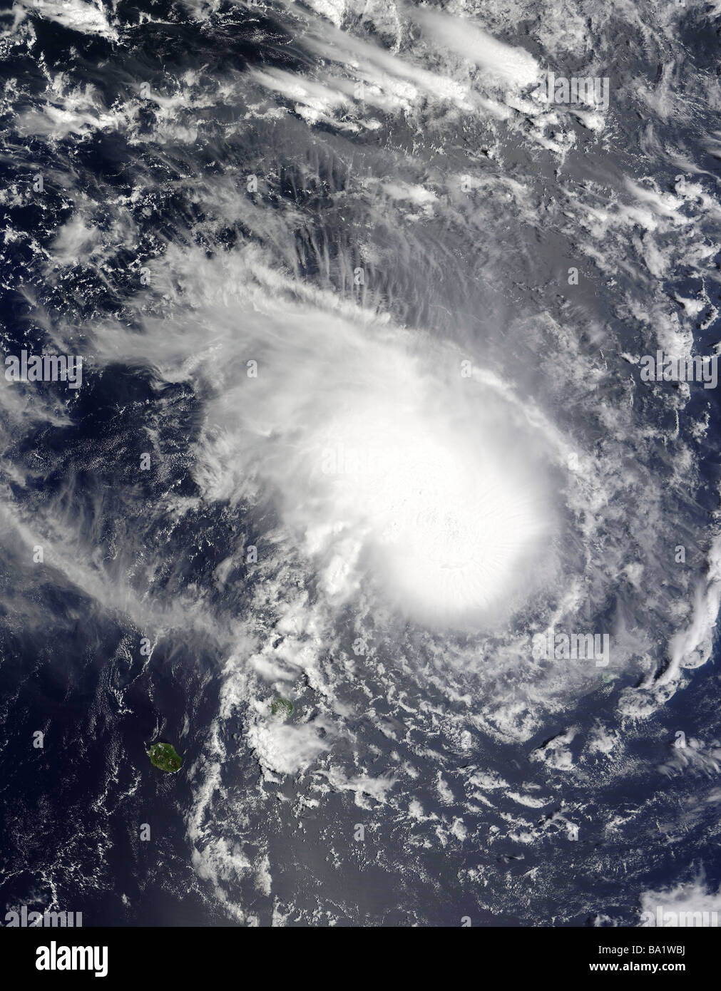 4. Februar 2009 - tropischer Zyklon Gael Annäherung an Madagaskar. Stockfoto