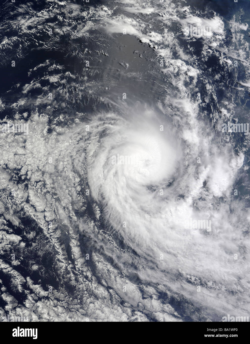 20. März 2009 - tropischer Zyklon Ilsa Überschrift Landstücks im Indischen Ozean. Stockfoto