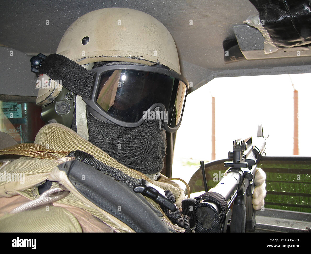 Private Sicherheit Fremdfirma auf einer Mission in Bagdad, Irak. Stockfoto