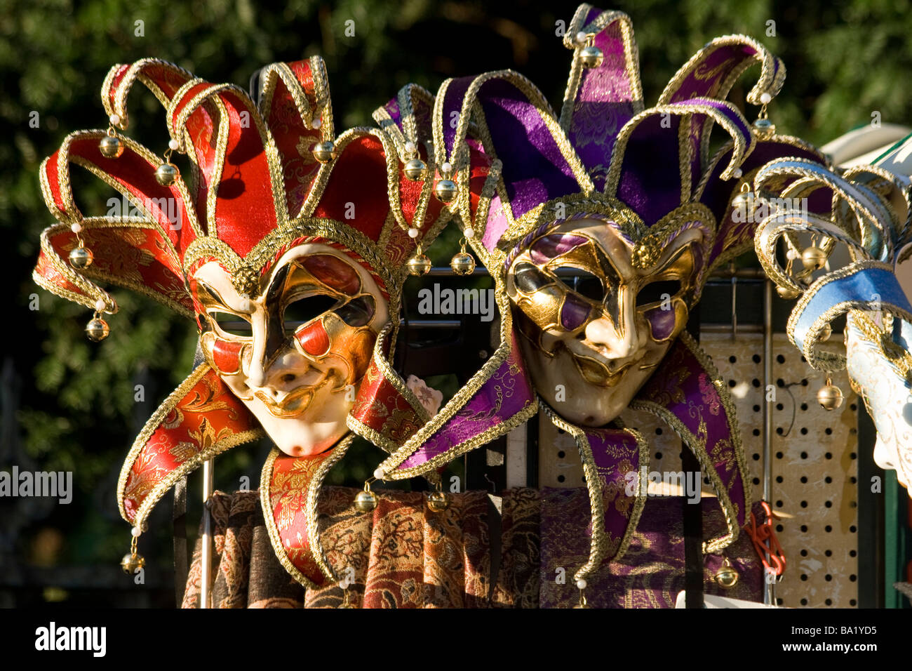Souvenir Karnevalsmasken in Venedig Italien Stockfoto