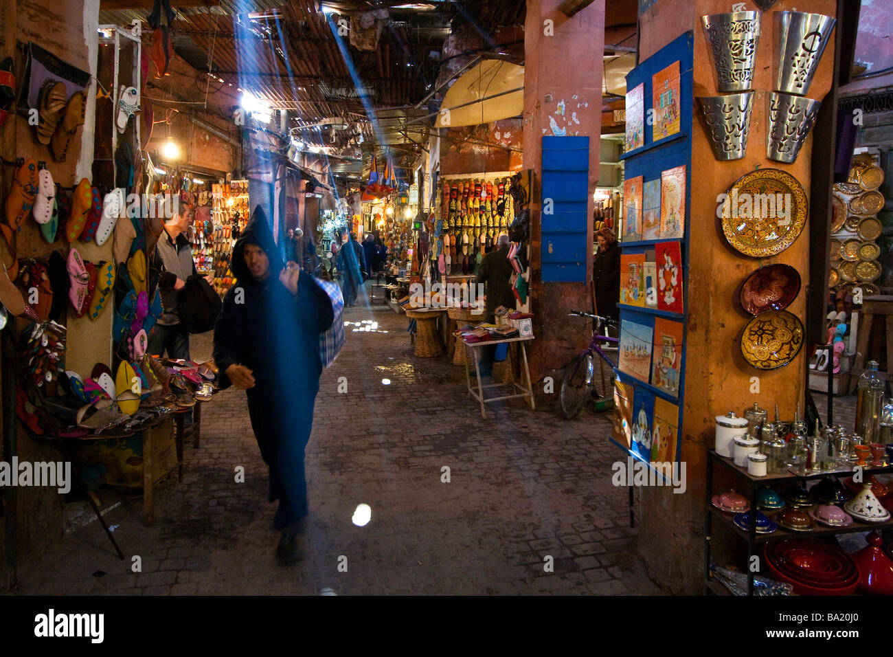 Basar in Marrakesch, Marokko Stockfoto