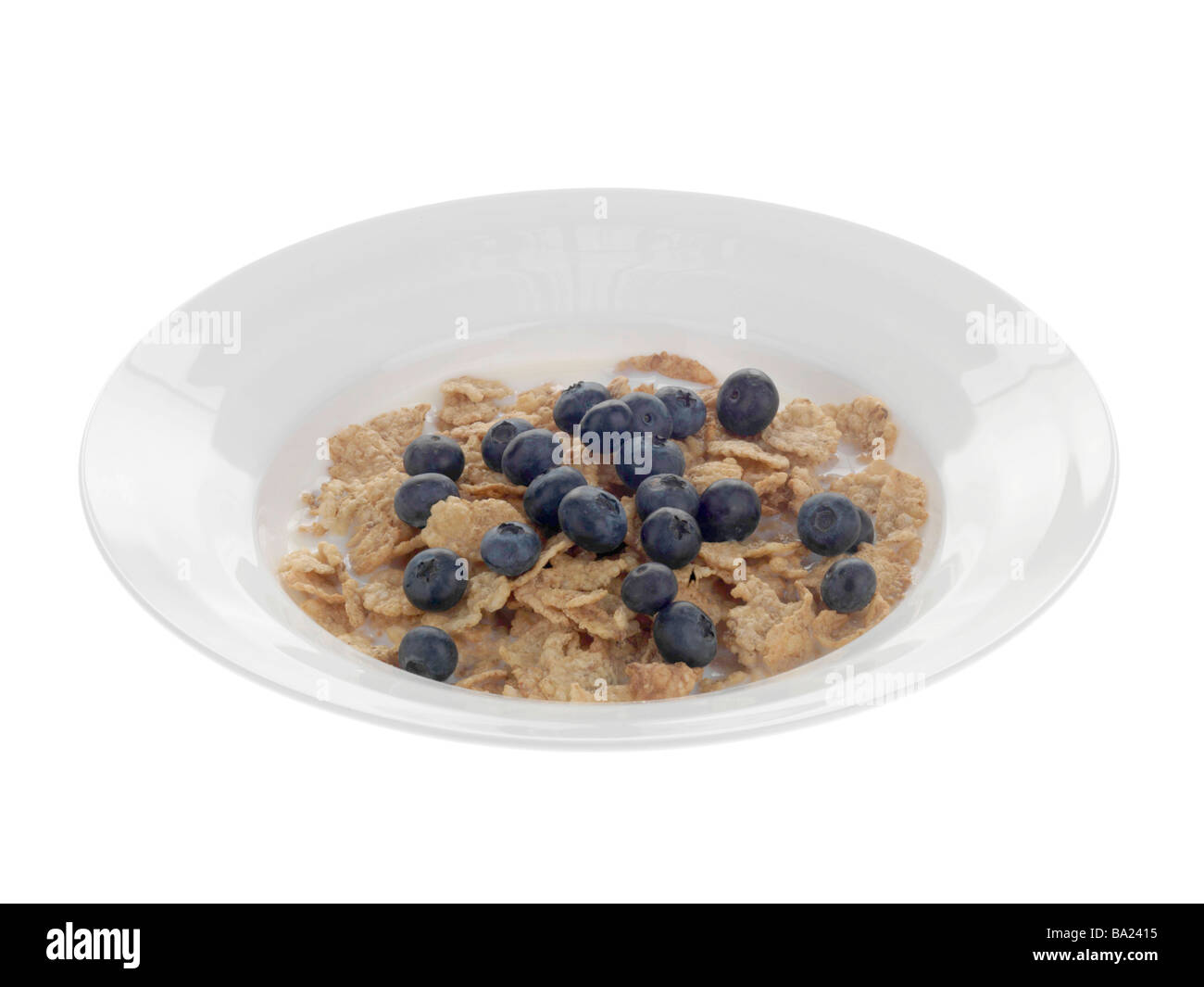 Frühstücks-Cerealien mit Heidelbeeren Stockfoto