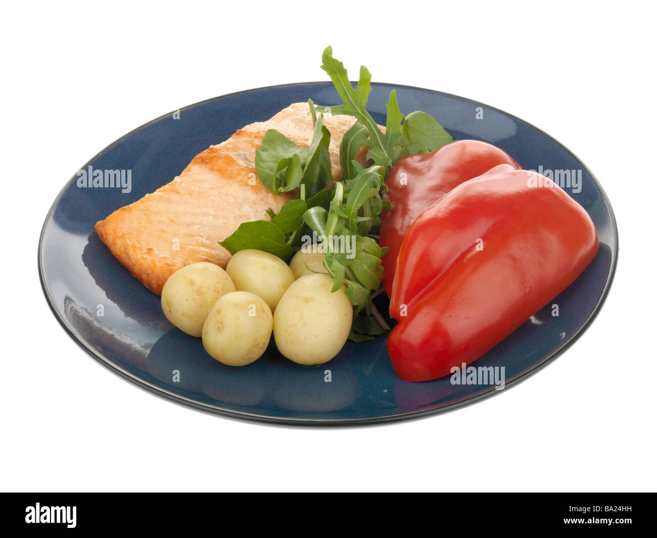 Lachsfilet mit Gemüse Stockfoto