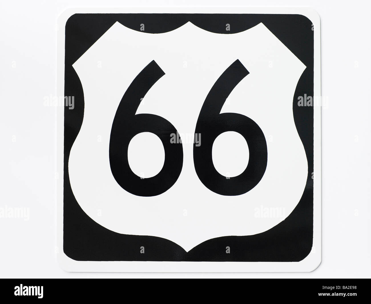 Route 66-Straßenschild Stockfoto