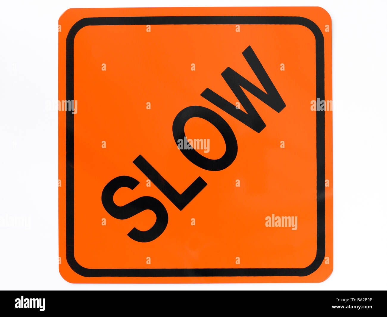 Langsame Straßenschild Stockfoto