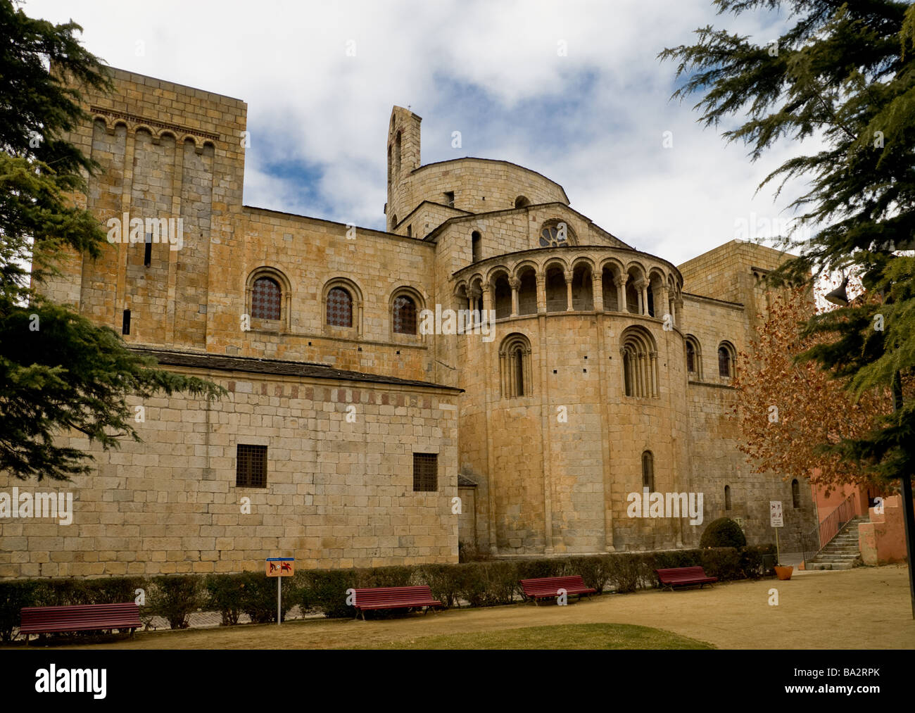 Kathedrale von romanischen Stil Santa Maria Urgell. Seu Urgell, Provinz Lleida, Katalonien, Spanien Stockfoto