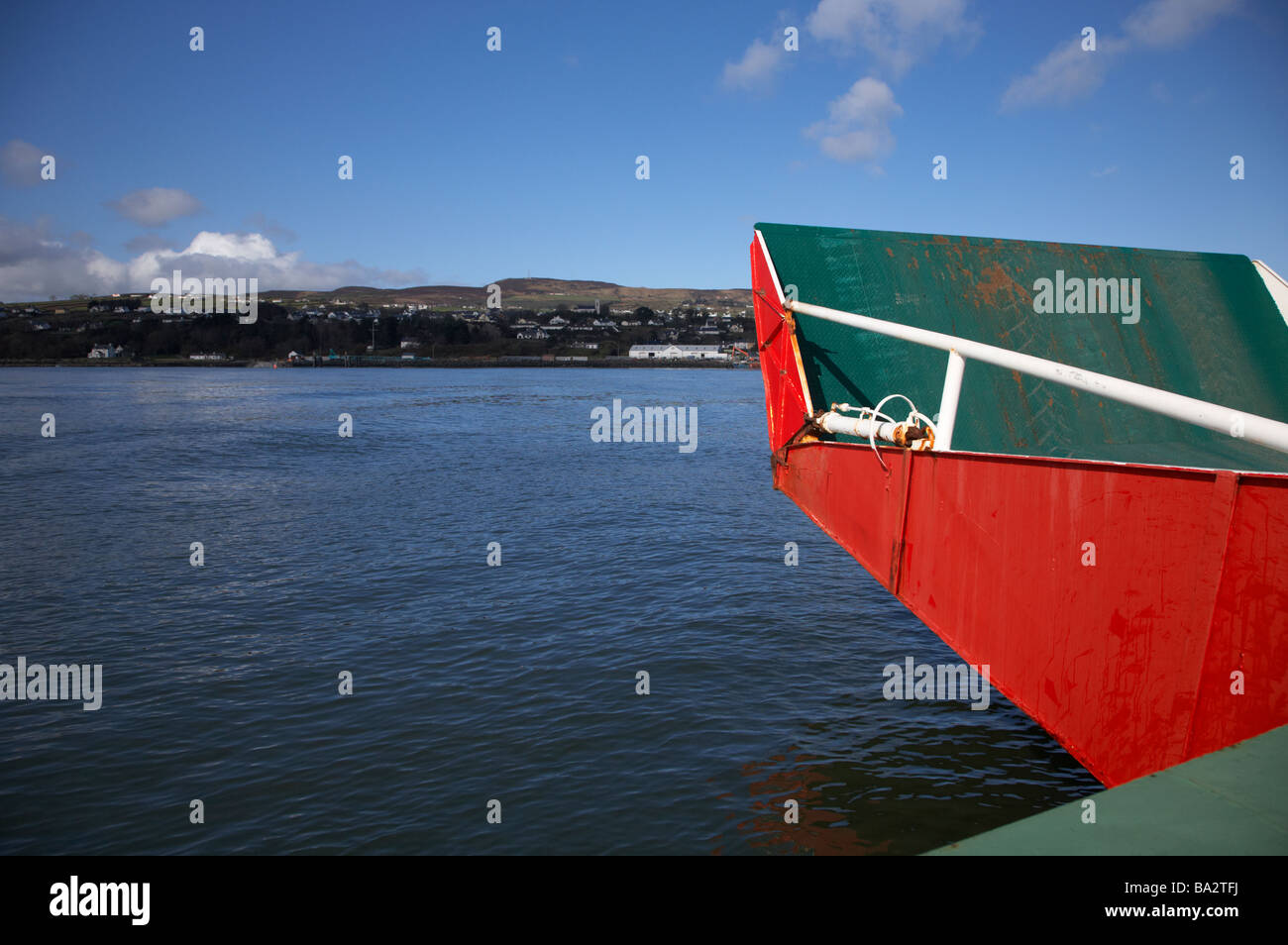 Laderampe des Foyle Venture kleine Auto und Personenfähre verbindet Magilligan in County Derry Londonderry in Nordirland Stockfoto