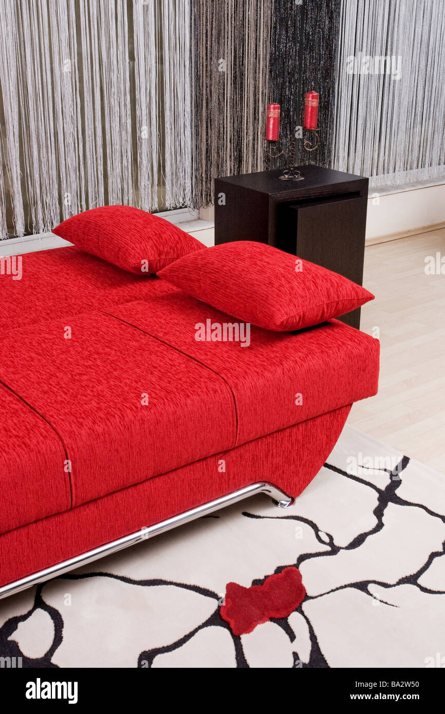 Luxufy Sofa abstrakte Schuss von einem Bett-Zimmer Stockfoto