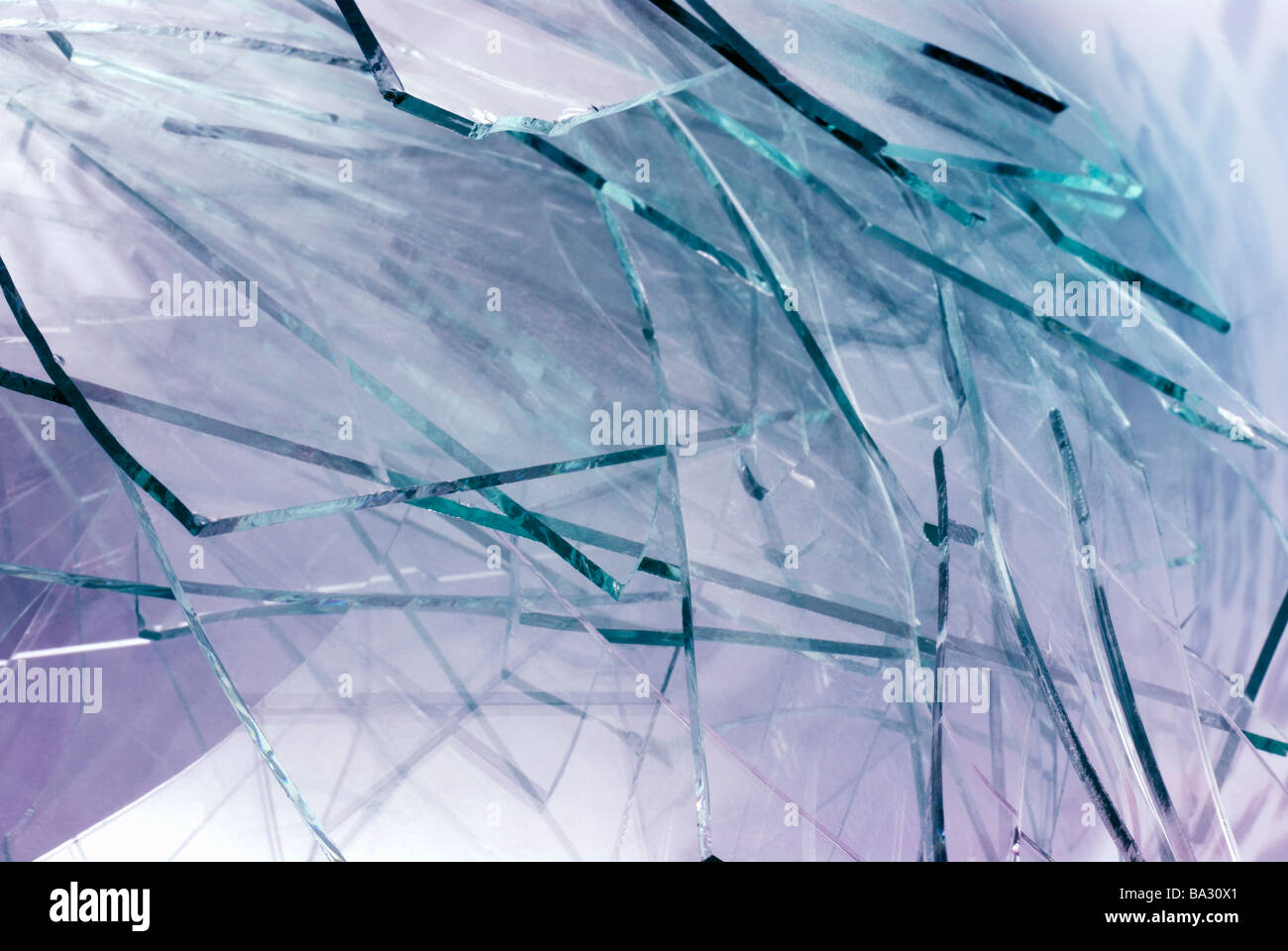 Zerbrochenes Glasscherben Stockfoto