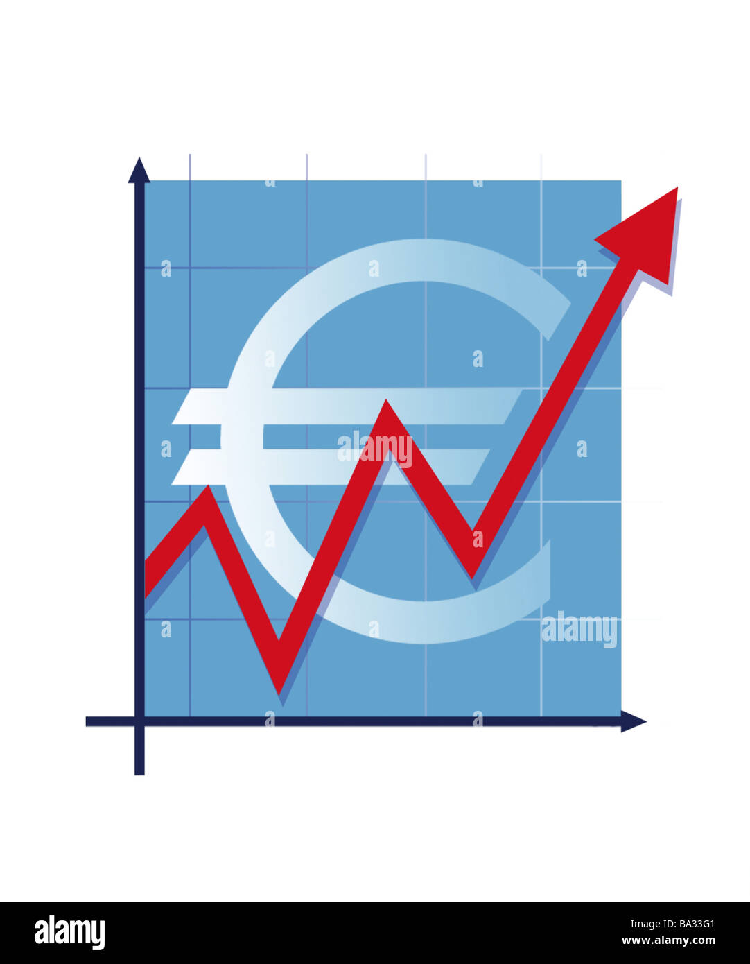 Abbildung Euro Zeichen Waage Kurve Rote Serie Anstiege Aktien Preise Kurs Entwicklung Kurs Chart Aktienchart Aktie Stockfotografie Alamy