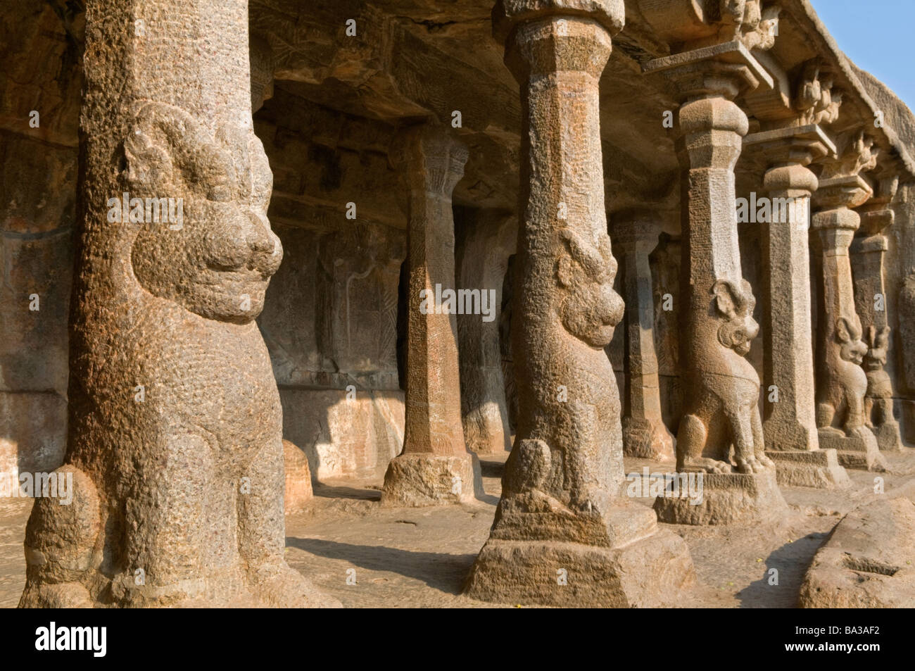 Krishna Mandapam Mahabalipuram Tamil Nadu Indien Stockfoto