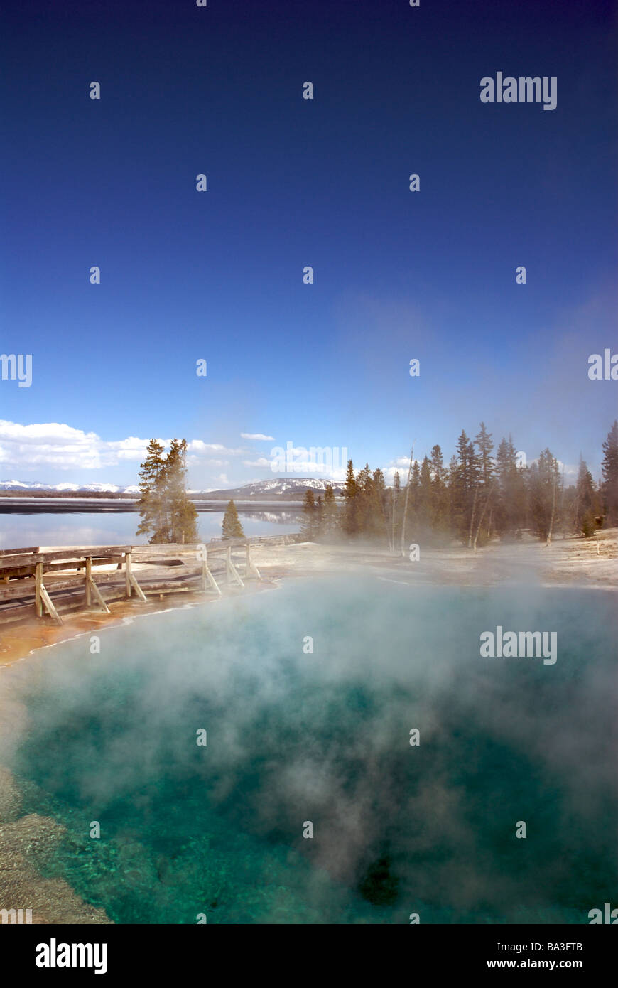 USA Wyoming Yellowstone Nationalpark Thermal-Quellen Detail Dampf Nordamerika Reservierung Landschaftsbereich geothermische heiß Stockfoto