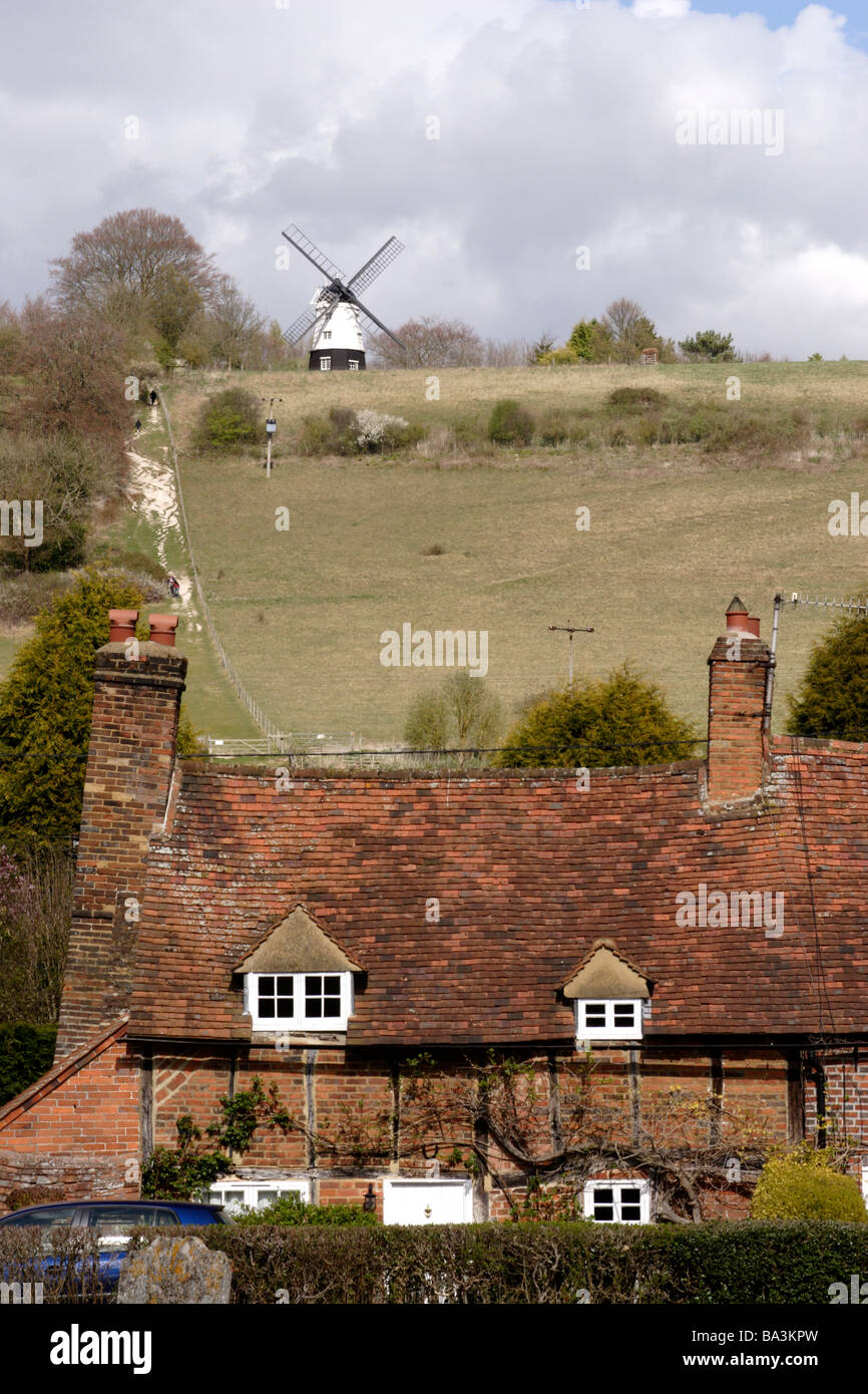 Auf dem terrassierten Land an Turville Dorf Buckinghamshire Stockfoto