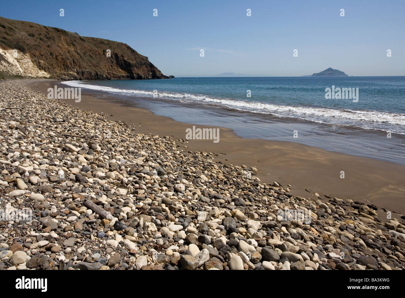 Strand von Smugglers Cove, Insel Santa Cruz, Channel Islands Nationalpark, Kalifornien Stockfoto