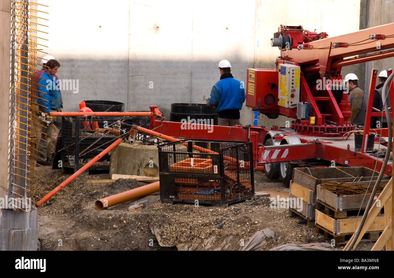 Arbeiter am Bau Website Jütland Dänemark Stockfoto