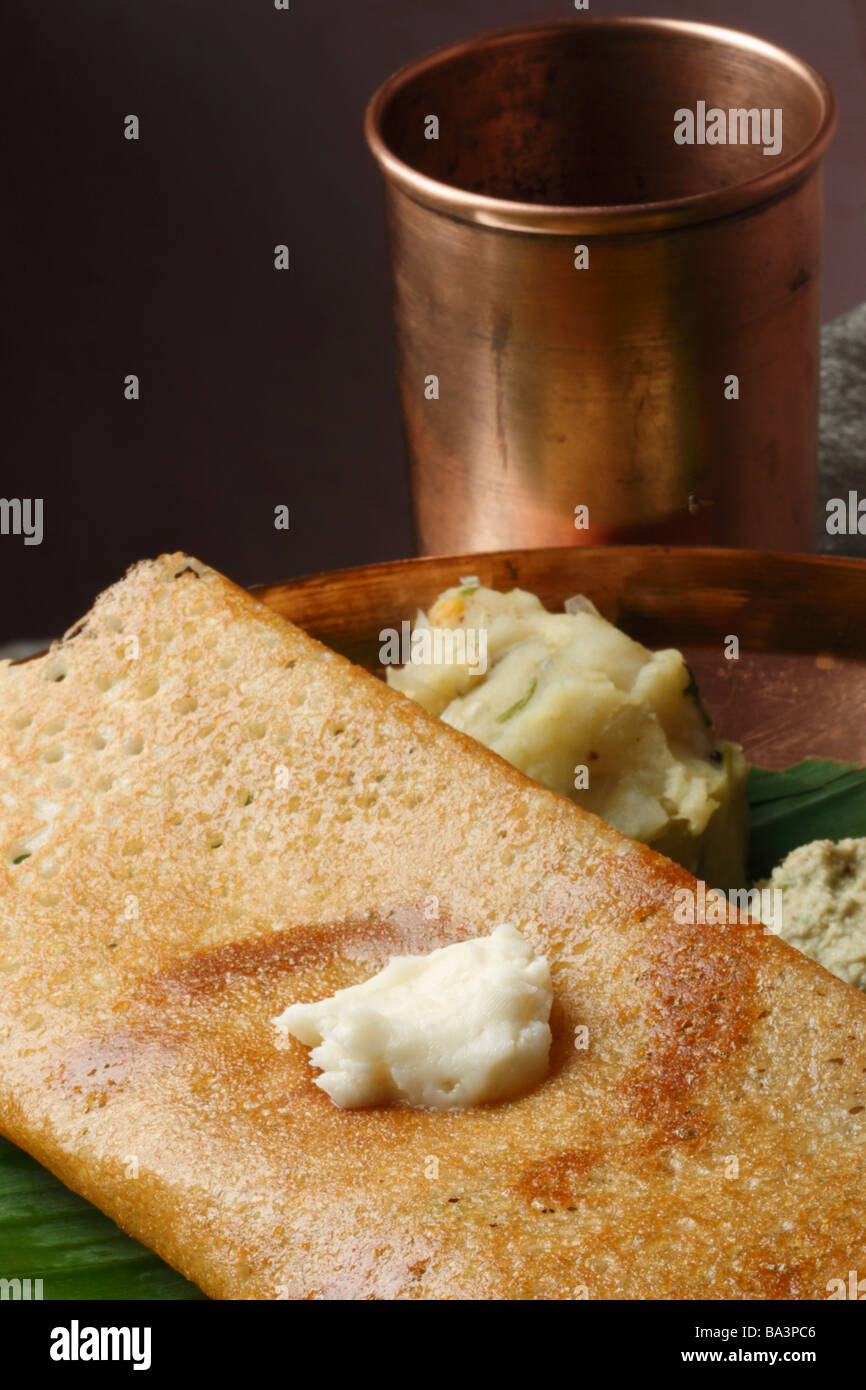 Butter Plain Dosa ist ein Süd-indische Pfannkuchen Stockfoto Butter Plain Dosa ist ein Süd-indische Pfannkuchen Stockfoto
